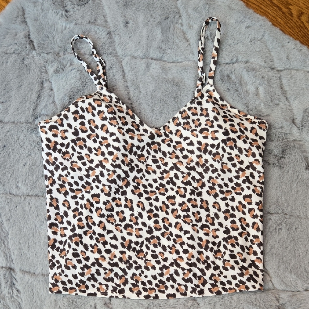 Aerie Tan/White Animal Print Bikini Top, Womens Medium, Great Condition
